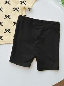 2pcs Girls Casual Simple Short Sleeve Shorts Set, Suitable For Summer - Multicolor - View 7