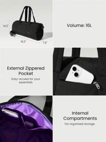 GLOWMODE Bolso de lona con doble correa, cierre de cremallera y capacidad máxima de 16L, para uso diario y actividades casuales