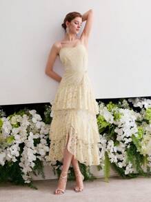 MOTF Soiréza RUFFLE LAYERED HEM CAMI DRESS