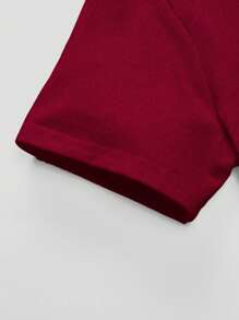 SHEIN 2pcs/Set Teen Boys Space Print Casual Short Sleeve T-Shirt And Printed Long Pants 2 Pieces Outfit, Great For Traveling, Transition Season, And Outdoor Wear - Red - View 6