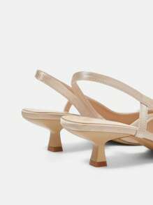 CUCCOO HITCHD Women's Pearl Bow Pointy Toe Kitten Heels, Elegant Sweet Romantic Apricot Satin High Heels For Brides, Bridesmaids, Afternoon Tea, Date, Graceful Outfit, Wedding Season - Apricot - View 14