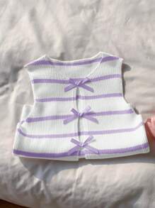 Comfortcana Women Sleeveless Knitted Sweater, Simple & Fashionable, Suitable For Summer - Mauve Purple - View 3