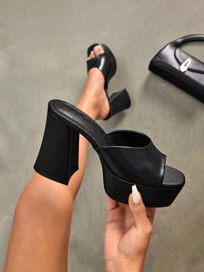 CUCCOO SZL Sandalias de taco grueso y plataforma minimalista para mujer, sandalias de tacón elegantes para verano, graduación, baile de graduación, vacaciones, rebajas de verano, vuelta al cole, estudiantes universitarias, básicos elegantes, casual de negocios, Navidad, Año Nuevo, otoño