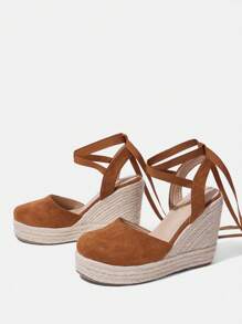 Styleloop Women's Rope Woven Platform Wedge Sandals, Suitable For Party, Wedding, Daily Wear, Vacation