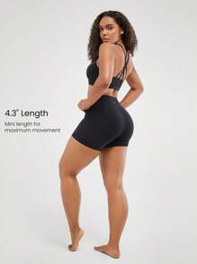 GLOWMODE 4.3" FeatherFit™ Crossover Cutie Biker Shorts Low Impact Cycling Running Gym Workout