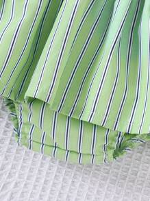 Vestido camisero para bebé niña con bloques de color y cuello polo, ideal para primavera y verano