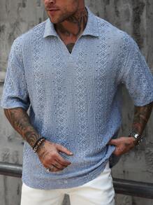 Manfinity RSRT Polo de hombre con textura de malla tejida