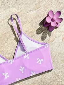 SHEIN 2件套随机印花少女泳衣