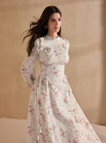 Graceveil Váy tay đèn lồng in hoa thanh lịch cho nữ - Nhiều màu - Xem 6