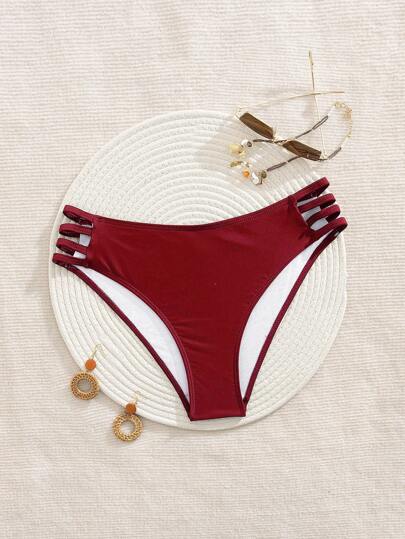 Swim Basics 春假纯红色休闲假日海滩派对女式泳衣