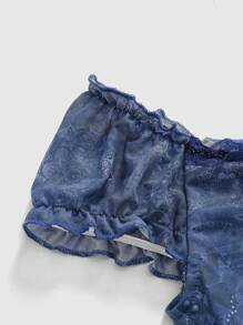 ROMWE Hippie 复古嬉皮 V 领蝴蝶结点缀撞色碎花女式 T 恤，修身显瘦，百搭