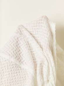 SHEIN Unity White Textured Fabric Sexy Ruched Front Slit Twist Cute Sweet Cropped Top T-Shirt - White - View 5