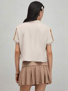 COUREZ Camisa polo boxy a rayas / Atuendos de verano para mujer / Blusas de verano para salir Blusas casuales / Vintage Y2K