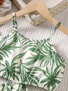 SHEIN 少女无袖花卉印花度假连衣裙 - 彩色 - 查看 8