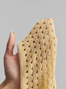 Ontre 2025 New Country Music Festival Vacation Style Khaki Elastic Waist Knitted A-Line Skirt For Women, Spring/Summer, Casual Wear Beach Clothing, Bohemian Style Vacation Wear, Summer Ins Celebrity Same Style Vacation Style, Exotic Atmosphere, Country Concert, Western Style Clothing, High-Grade Fabric, Comfortable And Breathable - Khaki - View 8