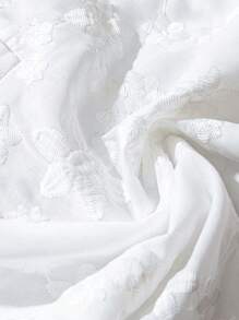 EMERY ROSE 女士休闲宽松简约夏季短袖衬衫 - 白色 - 查看 3