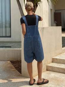 Livesso Summer New Loose Casual Women Denim Bib Pants