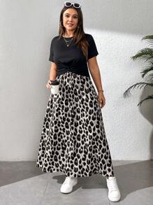 SHEIN Essnce Plus-Size Women's Holiday Wear, Beach Wear, Women's Two Pieces Suit, Sister Wear,Summer Outfits For Women Beach Outfits For Woman,Spring Break Sun Dresses For Women Spring Break Dresses - Grey - View 7