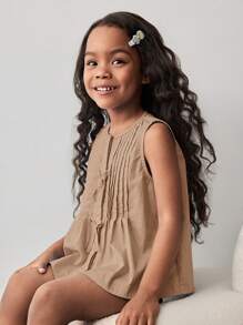 Maija Kids Maija Kids Camiseta de tirantes informal con cuello redondo y decoración de mariposa tejida para niña joven