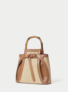 SHECARRY Women's Adjustable Strap Color Block Fashion Crossbody Shoulder Bag - Brown - View 2