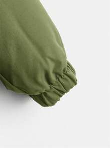 SHEIN 男小童毛絨內襯毛茸邊連帽外套