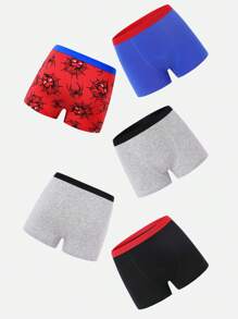 School Boy Lingerie Young Boys 5pcs Boxer Brief