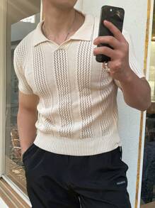 SHEIN Maglietta polo a maniche corte bianca casual per ragazzi adolescenti, adatta per uscite primavera ed estate, abbigliamento per ragazzi pre-adolescenti