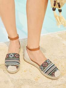 Styleloop Women's Adjustable Buckle Bohemian Style Rope Flat Sandals, Vacation - Brown - View 2