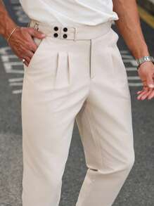 Manfinity Mode Pantalones de traje para hombre, estilo informal de negocios, adecuado para el verano