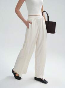 SHEIN Clasi Culottes larghe e morbide, stile minimalista, adatte per primavera/estate