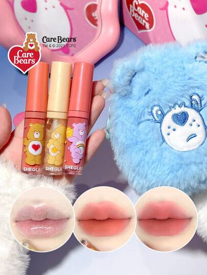 Care Bears X SHEGLAM Share A Smile Lip Set 3 Pcs/Set Brillant à LèVres Finition Haute Brillance Rouge à LèVres Liquide Mat Longue Tenue Kit LèVres Haute Pigment Brillant à LèVres Rose Rosa Cadeau De NoëL Brillant à LèVres Marque Beauté Visage Maquillage CosméTique Pour Femmes Filles Parfait Pour Automne Hiver IdéAl Pour Y2K ÉLéGant Mode Adapté Pour Anniversaire Xmas PréSent FêTe PrêT Meilleure Couleur