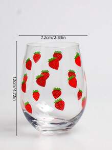 Joivida Cupă creativă rezistentă la căldură adorabilă din sticlă cu căpșuni – fără plumb pentru suc, whisky și lapte – potrivită pentru casă, birou și cafenea