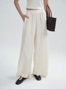 SHEIN Clasi Culottes larghe e morbide, stile minimalista, adatte per primavera/estate