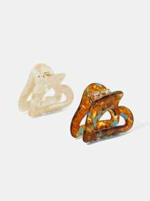 Maija 醋酸纤维心形镂空迷你发夹、爪夹