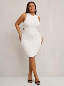 SHEIN SXY Vestido de tirantes de unicolor elegante y sexy con línea curva para mujer de talla grande, adecuado para uso diario, atuendo de crucero, fiesta de carnaval, vacaciones en la playa, cita nocturna, fiesta de soltera, Gyaru, Ibiza, Nashville, descanso, rave, modesto, elegante, club, lindo, casual, compras, ropa de calle, salir, fácil de combinar y se ve delgada, realza tu Body, favorece la figura, control del vientre