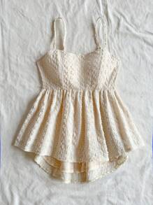 Soleia Canotta estiva casual e carina per donna taglia forte, per vacanze, laurea, matrimonio, ritorno a scuola, pranzo di Pasqua, con motivo floreale romantico, vita elastica, orlo asimmetrico, colore albicocca