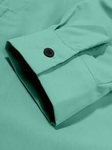 Manfinity Homme 男士条纹长袖单排扣休闲衬衫，适合秋季 - 彩色 - 查看 5