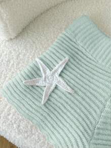 Elamini Pink Starfish Knitted Shorts - Mint Green - View 5