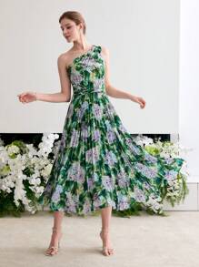 MOTF Soiréza PLEATED ASYMMETRICAL NECK COCKTAIL DRESS - Multicolor - View 5