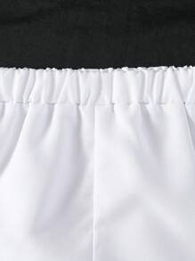 Baby Boy Floral Print Short Sleeve Shirt And Solid Color Shorts Set - Burgundy - View 7