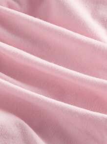 SHEIN MOD Plus Size Pink Feathered Bowknot Frill Trim Shorts - Pink - View 4