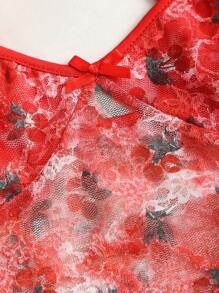 Flirla Canotta da donna con stampa floreale in pizzo, maglietta grafica per donna