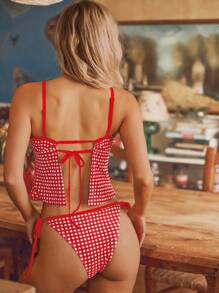 Swim Mod 复古格子拼色可爱女童分体泳衣