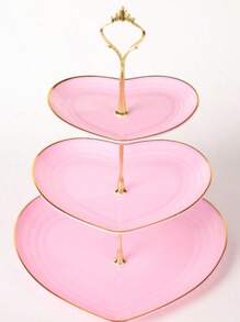 3-Tier Heart Shaped Cake Stand For Creative Wedding, Birthday Party, Candy, Dessert, Afternoon, High Tea ,Valentines Wedding, Birthday,Easter,Party Favors, Parties, Valentine'S Day, Black Valentine DAY, Valentines Wedding