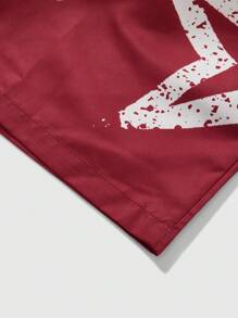 ROMWE MEN Street Life 2pcs/Set Men Hip Hop Portrait Print Sleeveless Top And Shorts Casual Outfit, Suitable For Spring And Summer - Black - View 7