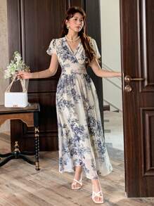 DAZY Đầm dài in hoa dành cho nữ, thích hợp cho trang phục đi nghỉ mát mùa xuân/hè. - Nhiều màu - Xem 3