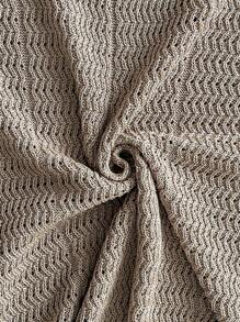 Soleia 2pcs/Set Knitted Textured Cropped Tube Top And Long Bodycon Skir - Khaki - View 7