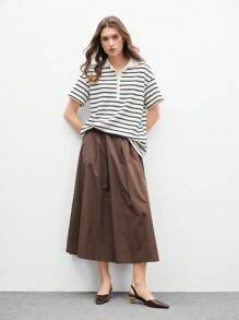 CUCCOO BIZCHIC Brown Textured Stone Pattern Women's Square Toe Electroplated Heel Fashion Pumps - Brown - View 6