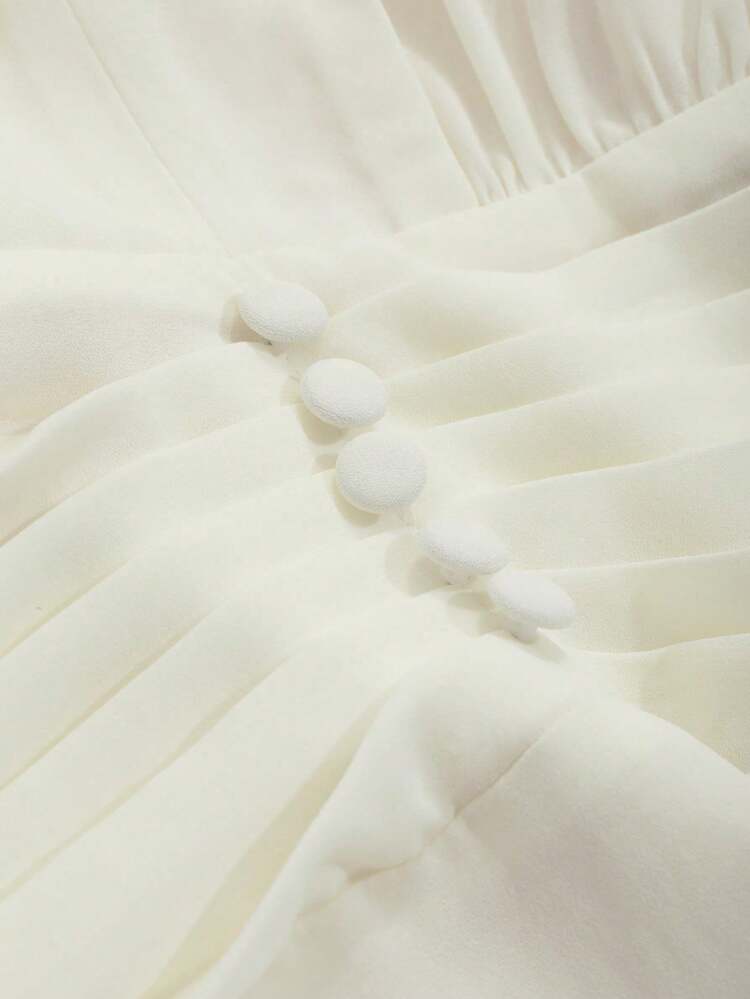 Dazy Plus Vestido midi de gasa con volantes de talla grande, vestido de lechera blanco, vestidos elegantes para mujer, vestidos vintage formales para mujer, vestido largo de manga larga para otoño, vestido de graduación