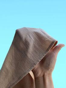 SHEIN LMoss Kids Tween Girl Woven Plain Embroidered Ruffle Trim Fitted Casual Dress - Apricot - View 8